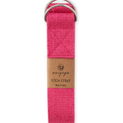 Pembe dokuma yoga kemeri, iki metal halkalı, Türkiye'de üretilmiştir.