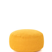 Sarı yuvarlak puf minderi, rahat kumaş ile modern tasarım.