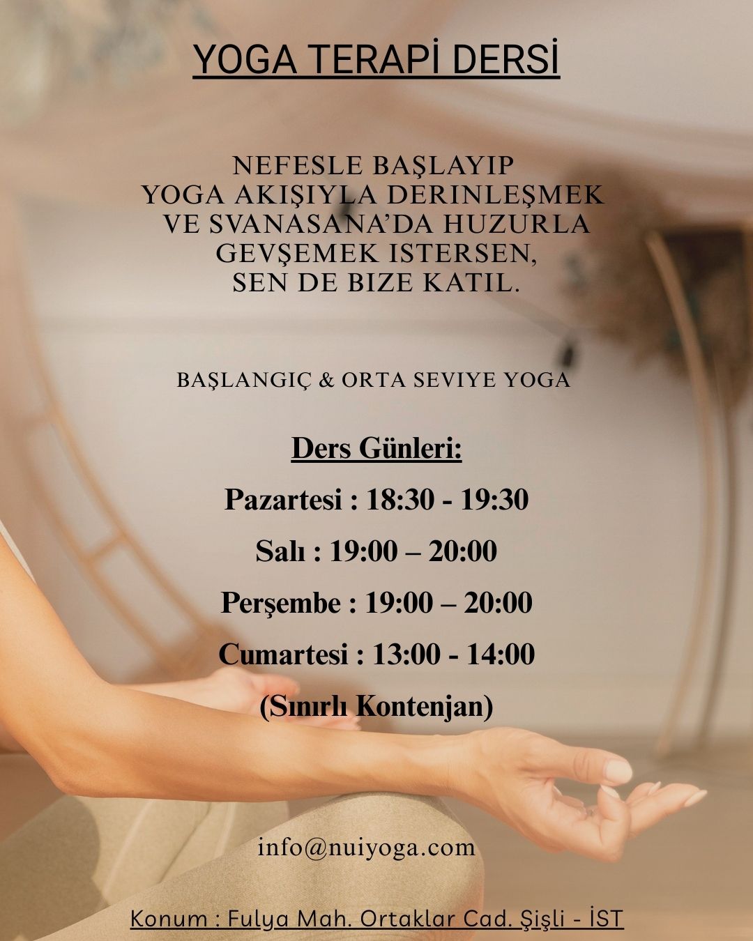 Yoga Terapi Dersi - Aylık Paket