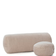 Beige Bolster & Meditation Cushion