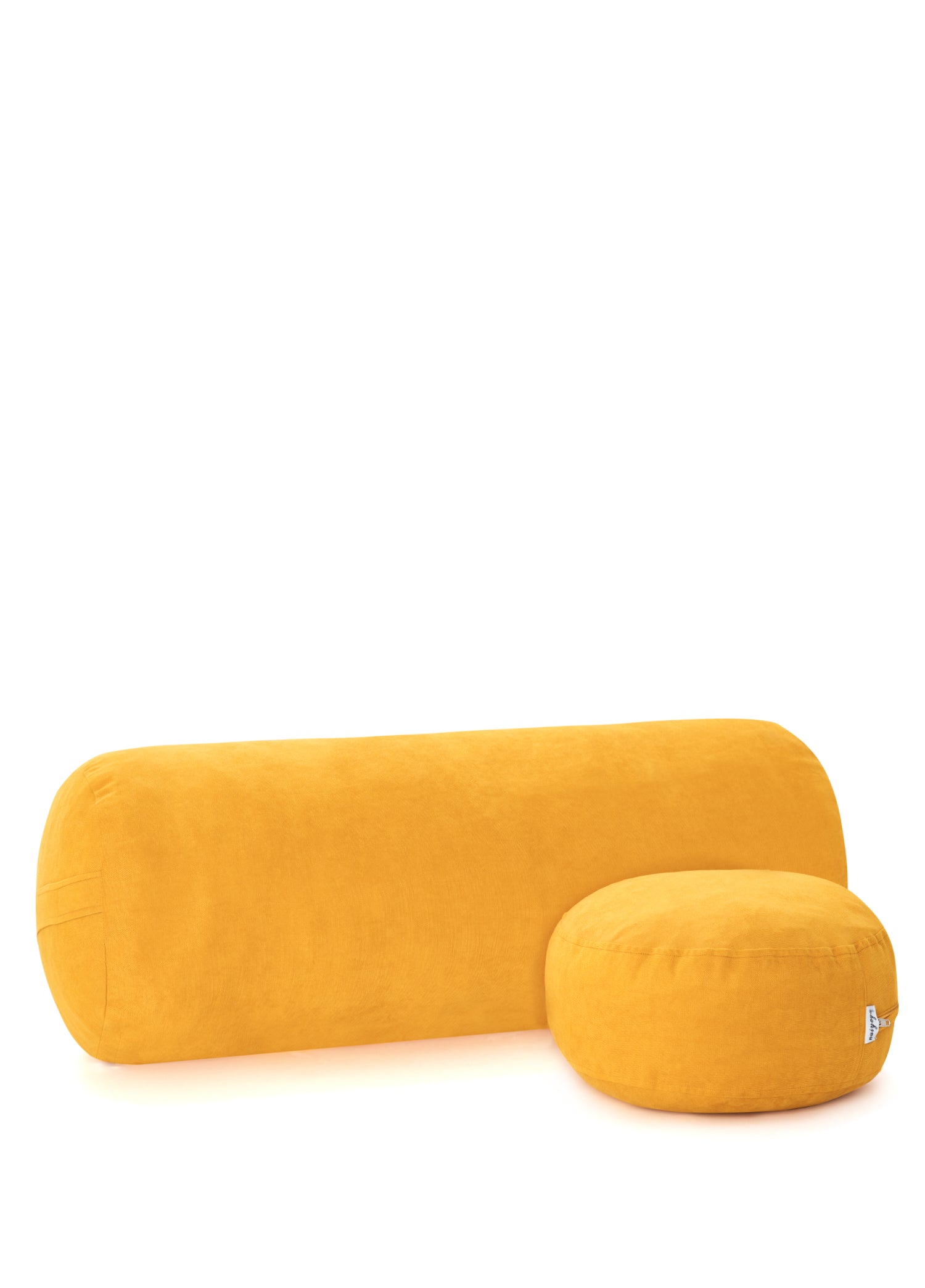 Yellow Bolster &amp; Meditation Cushion