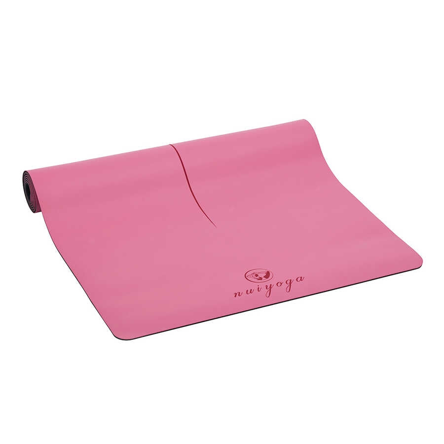 100% Natural Non-Slip 5 mm Pink Yoga &amp; Pilates Mat